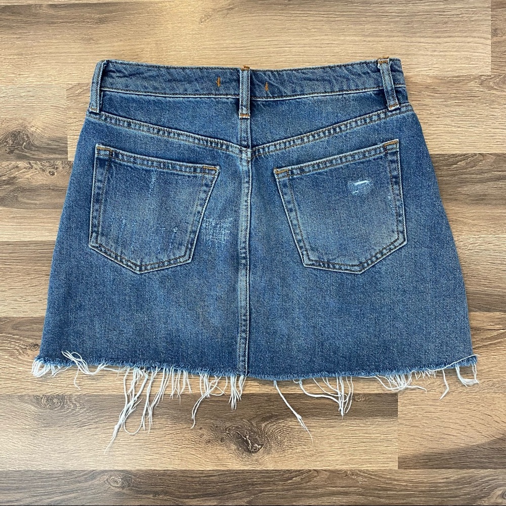 Free People Distressed Denim Skirt - Picture 2 of 5